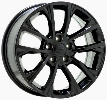 17" Jeep Cherokee Gloss Black wheels rims Factory OEM set 2014-2022 - 9201 9202
