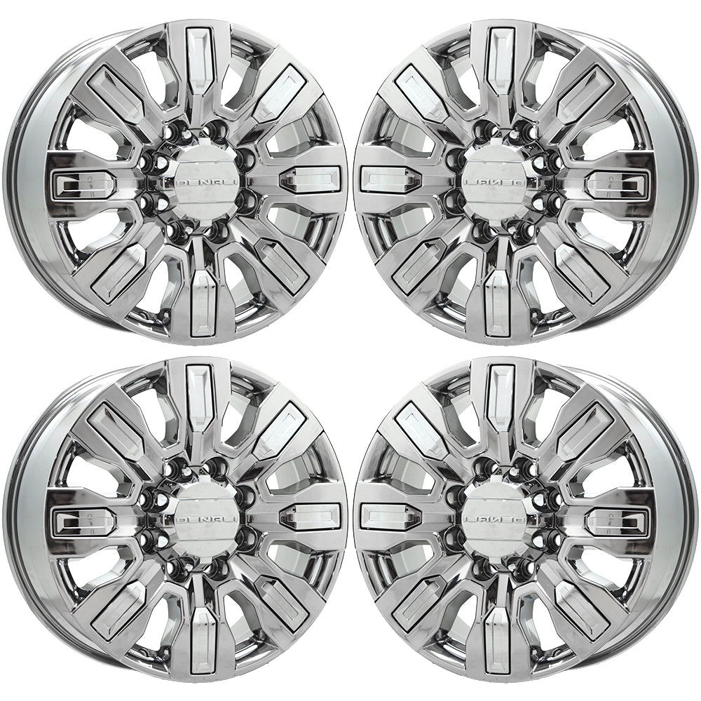 20" GMC Sierra 2500 3500 Bright Chrome wheels rims Factory OEM GM set 84830459