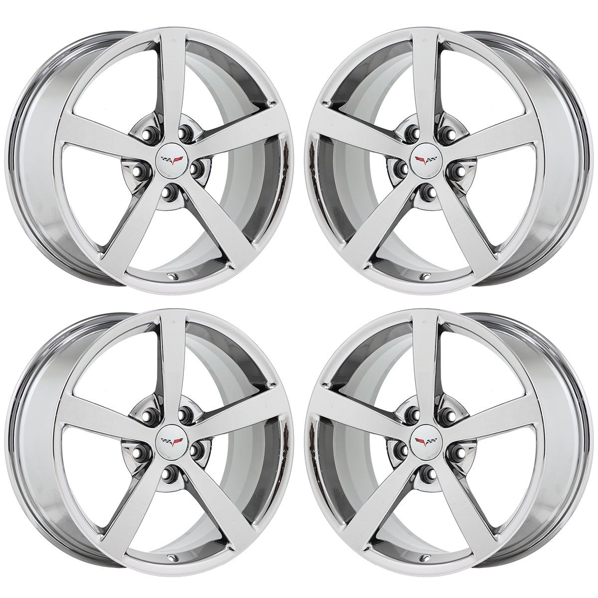 18x8.5" 19x10" Corvette Bright Chrome wheels rims Factory OEM 5339 5344