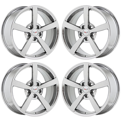 18x8.5" 19x10" Corvette Bright Chrome wheels rims Factory OEM 5339 5344