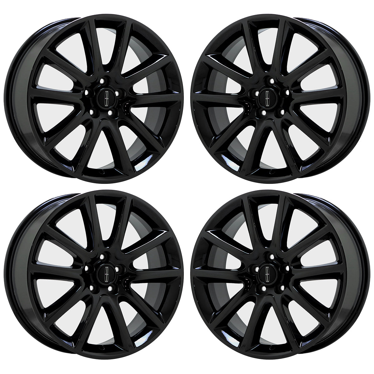 19" Lincoln MKZ Gloss Black wheels rims Factory OEM set 3953 EXCHANGE