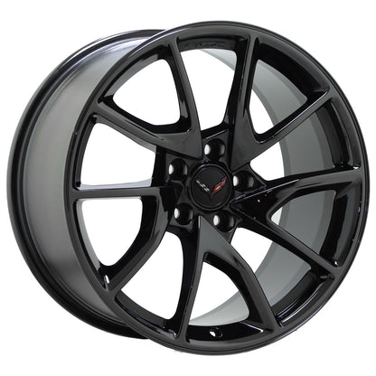 19" 20" Corvette C7 Z06 Black Chrome Wheels Rims Factory OEM Set 96013 96014