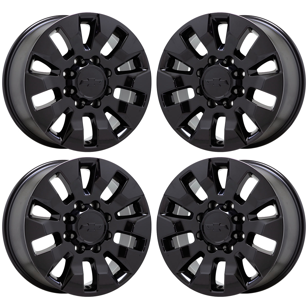 20" Chevrolet Silverado 2500 3500 Gloss Black wheels rims Factory OEM set 5947
