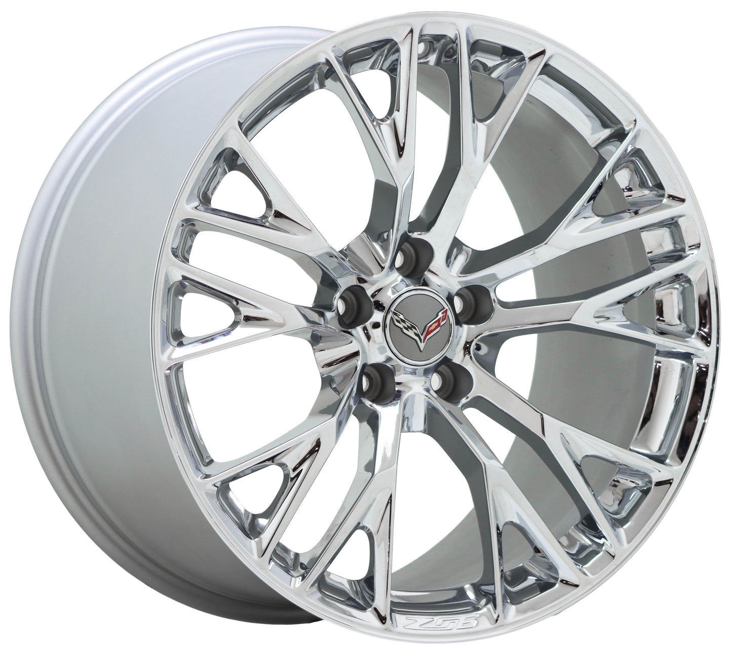 19x10" 20x12" Corvette Z06 C7 Bright Chrome wheels OEM set 5734 5740 EXCHANGE