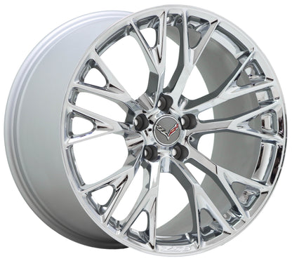 19x10" 20x12" Corvette Z06 C7 Bright Chrome wheels OEM set 5734 5740 EXCHANGE