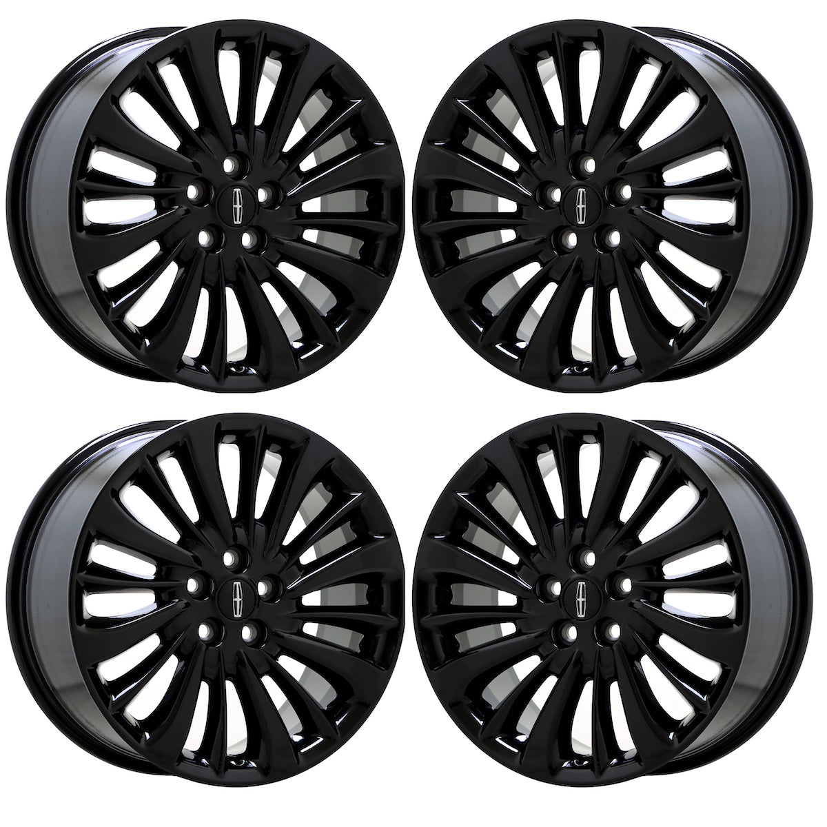 18" Lincoln Nautilus Gloss Black wheels rims Factory OEM set 10215