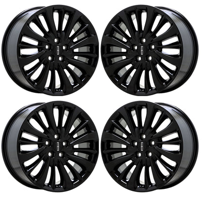 18" Lincoln Nautilus Gloss Black wheels rims Factory OEM set 10215