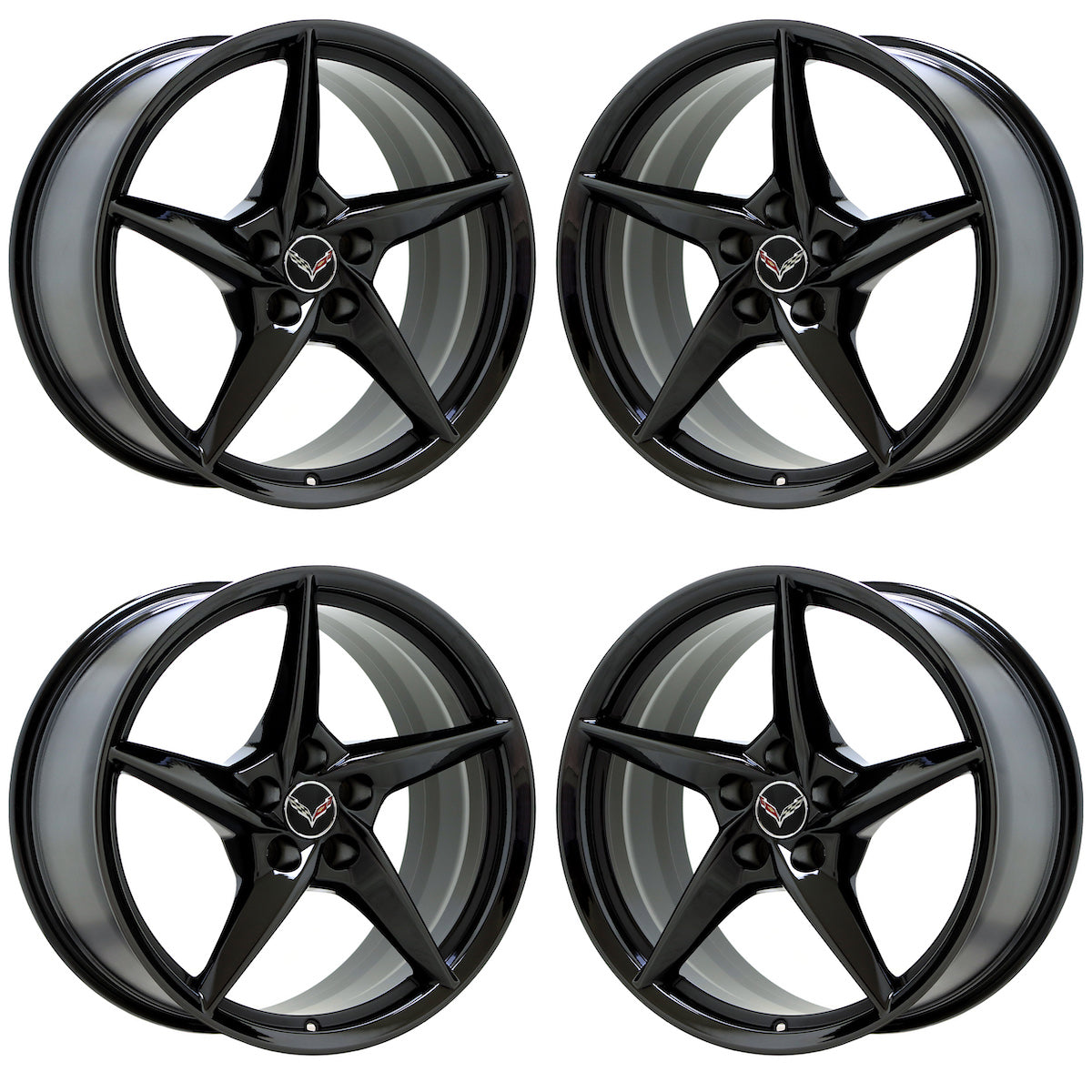 20" 21" Corvette C8 Z06 E-Ray Black Chrome wheels rims Factory OEM Set EXCHANGE