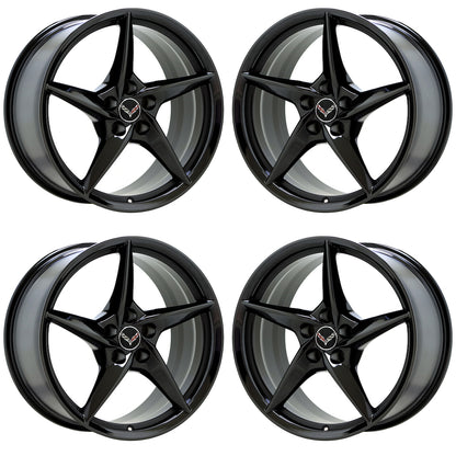 20" 21" Corvette C8 Z06 E-Ray Black Chrome wheels rims Factory OEM Set EXCHANGE