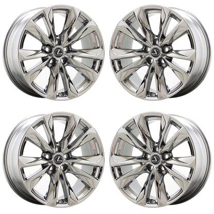20" Lexus LS500 LS500h Bright Chrome wheels rims Factory OEM set 74368 EXCHANGE