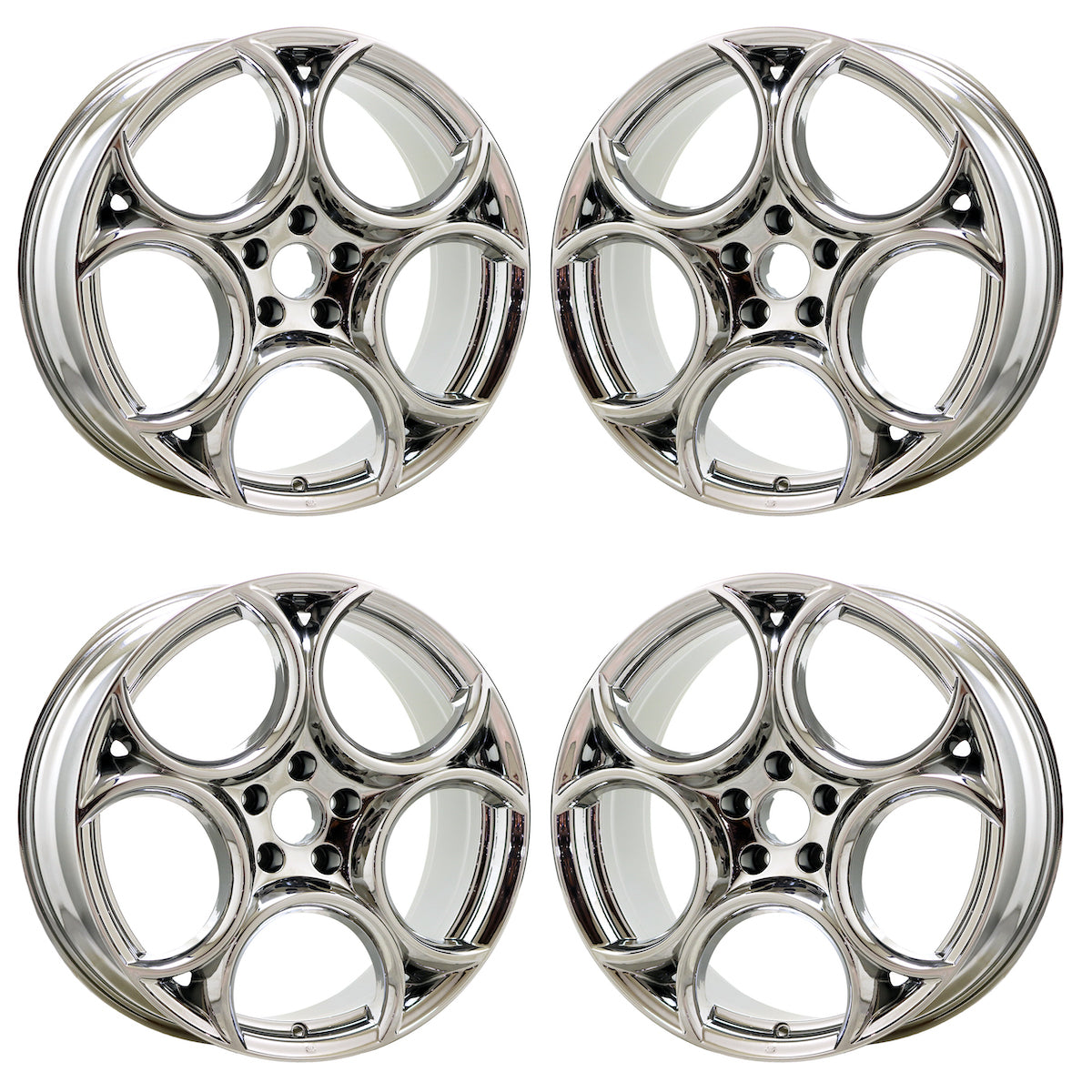 19" Alfa Romeo Giulia Bright Chrome wheels rims Factory OEM set 58166 EXCHANGE