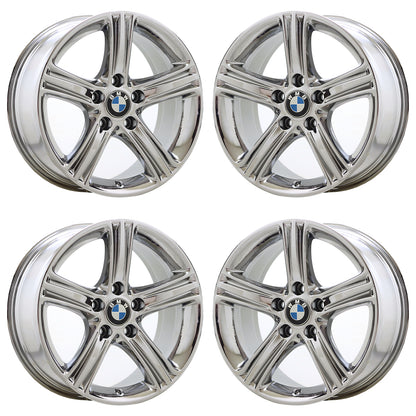 17" BMW 320 328 330 335 428 430 Bright Chrome wheels rims OEM set 71535 EXCHANGE