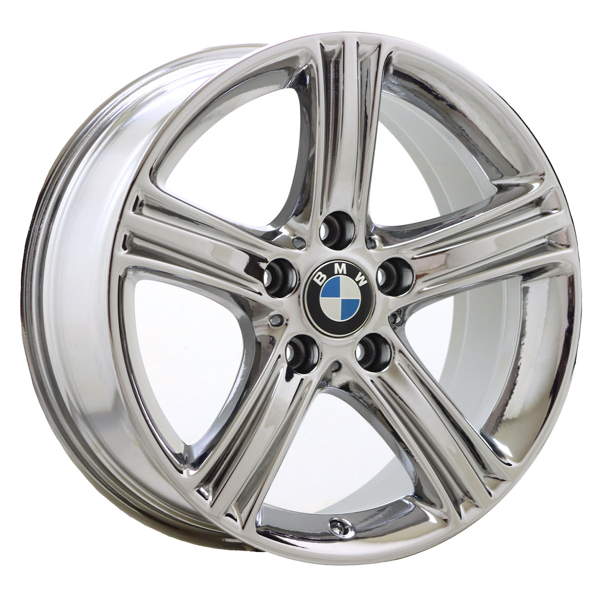 17" BMW 320 328 330 335 428 430 Bright Chrome wheels rims OEM set 71535 EXCHANGE