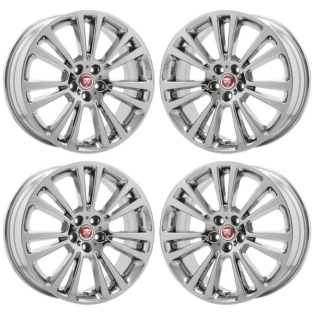 19" Jaguar XF Bright Chrome wheels rims 2009-2021 Factory OEM set 59949 EXCHANGE