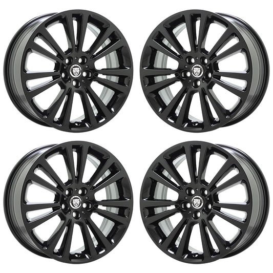 19" Jaguar XF Gloss Black Wheels Rims 2009-2021 Factory OEM set 59949 EXCHANGE