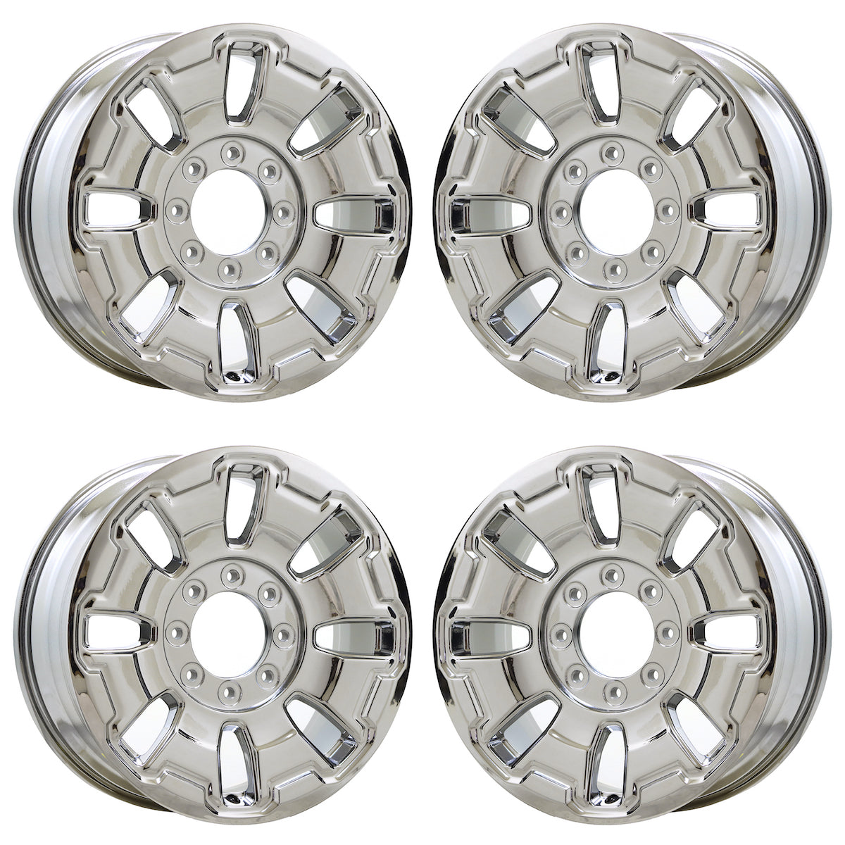 20" Ford F250 F350 SRW Bright Chrome wheels rims Factory OEM set 10487 EXCHANGE