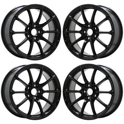 17" Alfa Romeo Giulia Gloss Black wheels rims Factory OEM set 58135