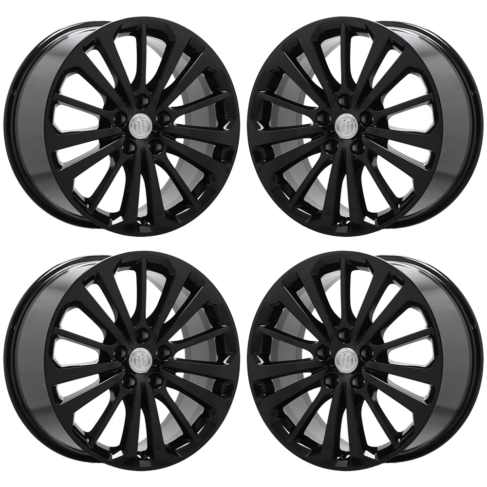 18" Buick Regal Gloss Black wheels rims Factory OEM set 4812 EXCHANGE
