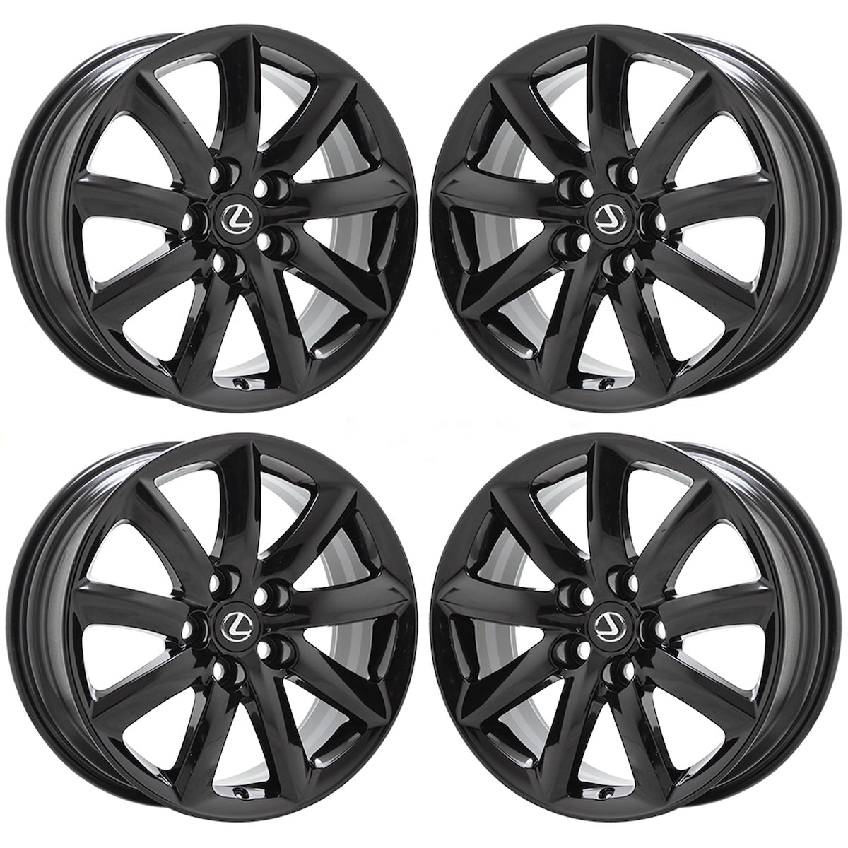 18" Lexus LS460 LS600HL Gloss Black wheels rims Factory OEM set 74195 EXCHANGE