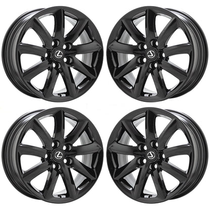 18" Lexus LS460 LS600HL Gloss Black wheels rims Factory OEM set 74195 EXCHANGE