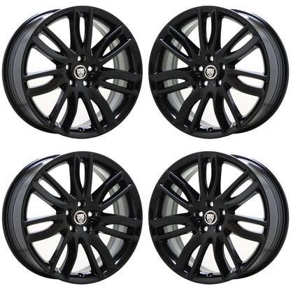 19" Jaguar XF Gloss Black wheels rims 2016-2022 Factory OEM set 59925 EXCHANGE