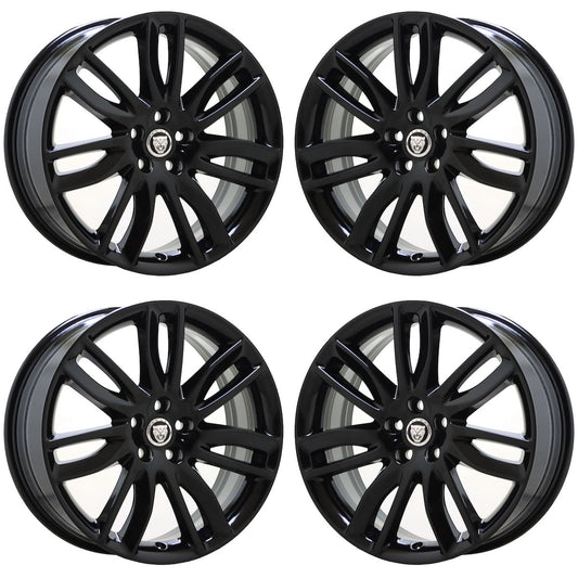 19" Jaguar XF Gloss Black wheels rims 2016-2022 Factory OEM set 59925 EXCHANGE