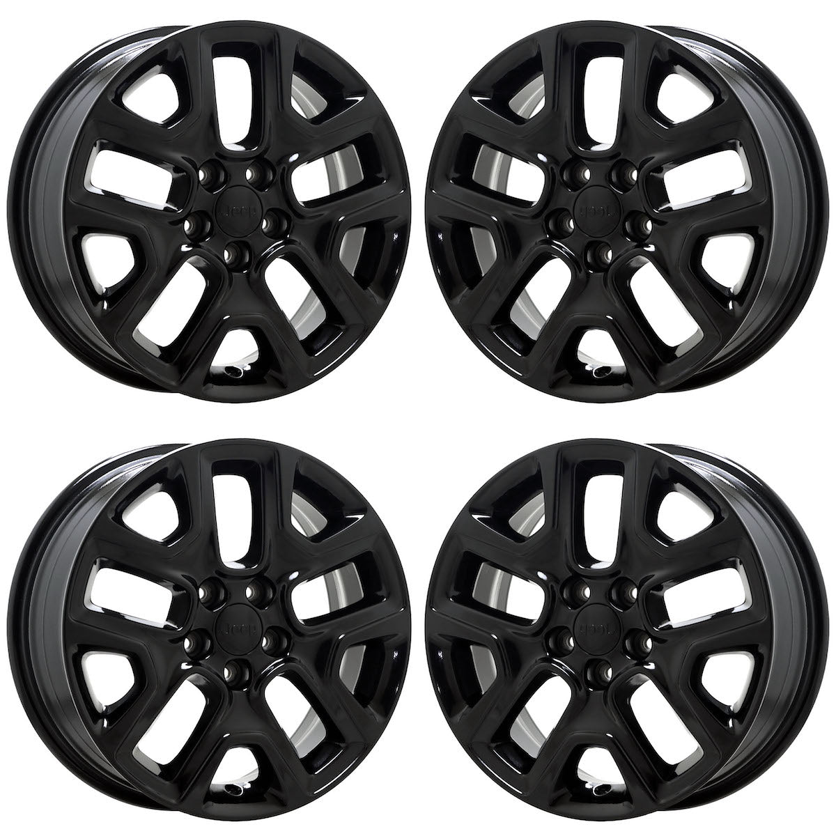17" Jeep Compass Gloss Black wheels rims Factory OEM set 9187