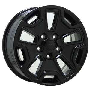 17" Jeep Wrangler Gloss Black wheels rims Factory OEM Set5 9118