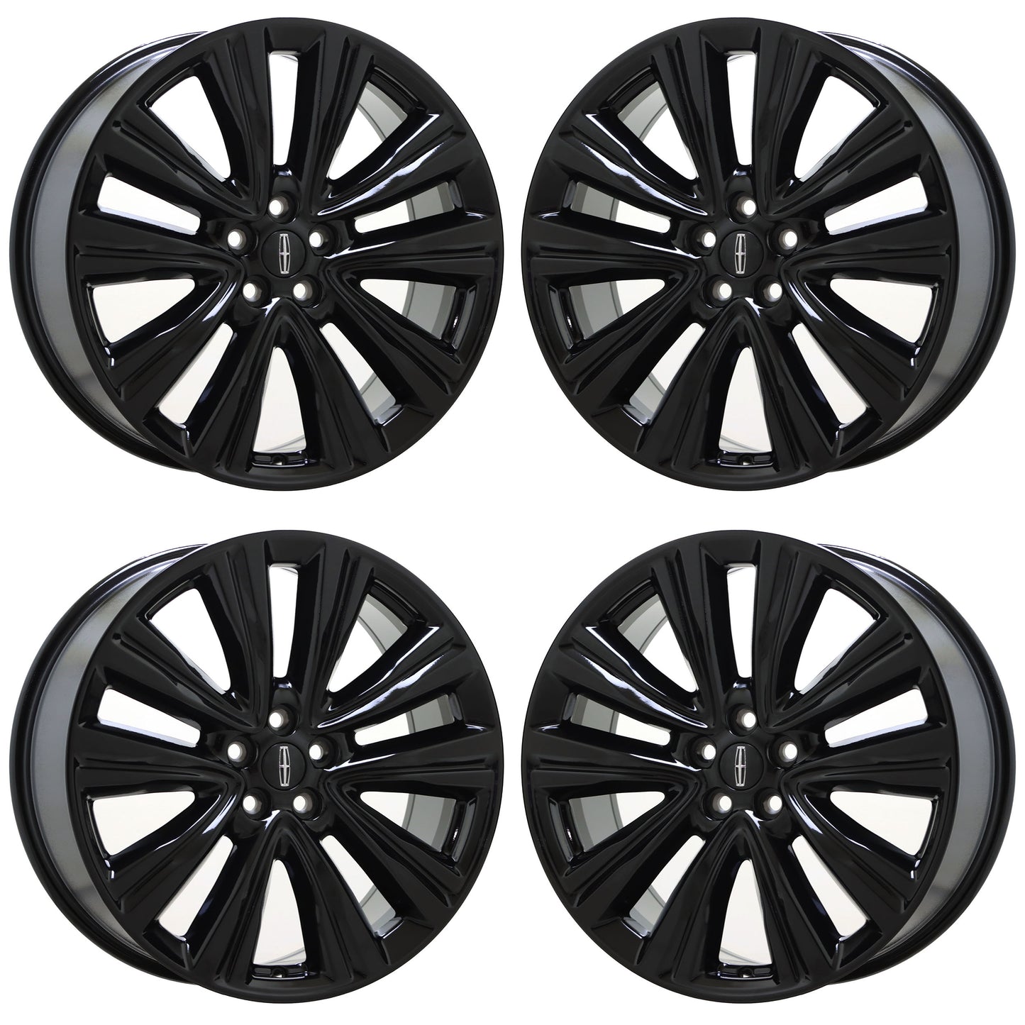 20" Lincoln MKX Gloss Black wheels rims Factory OEM set 10074