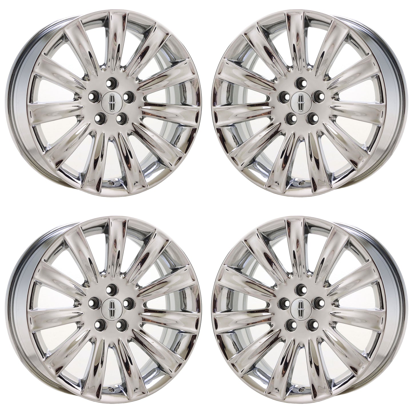 20" Lincoln MKS MKX Bright Chrome wheels rims Factory OEM set 3764