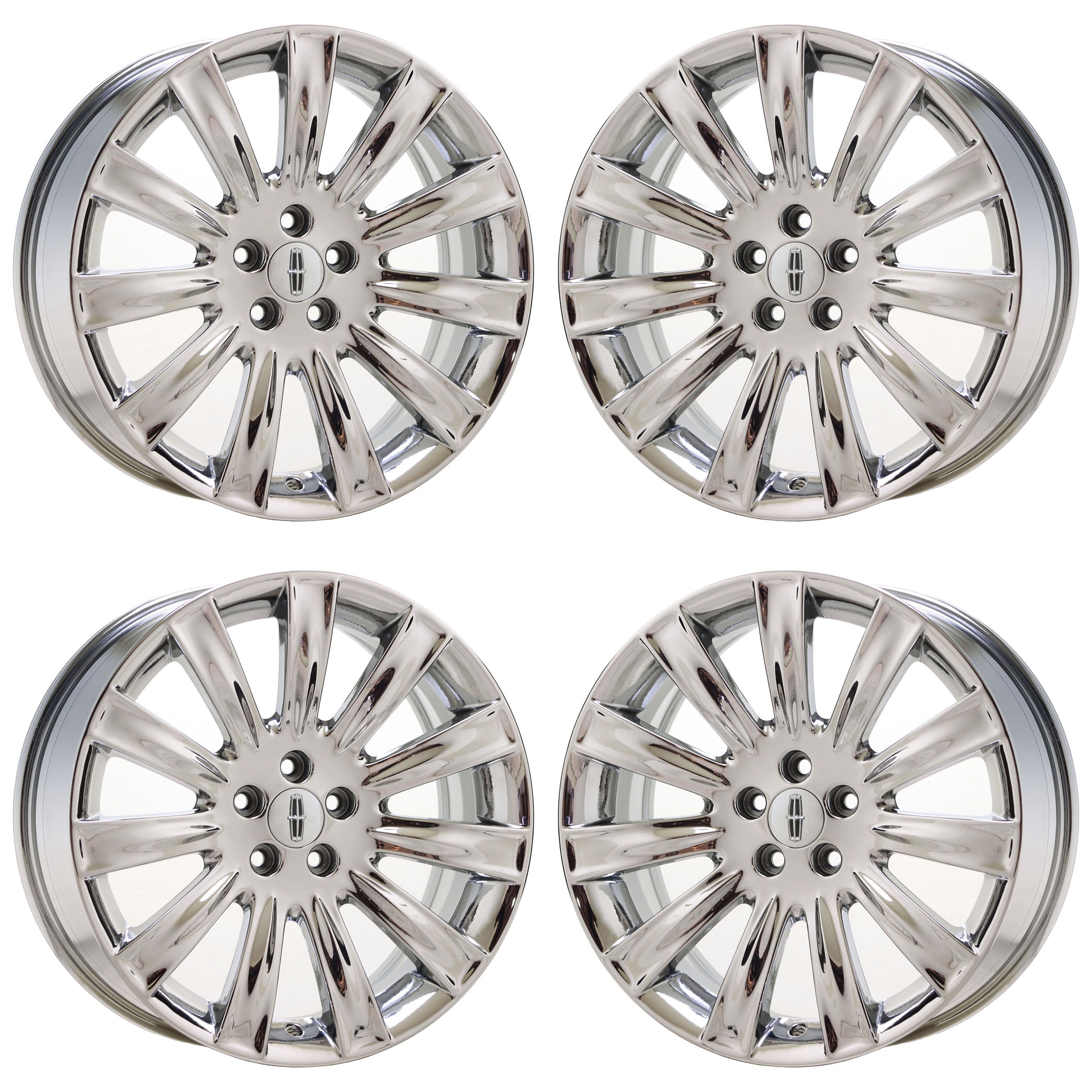 20" Lincoln MKS MKX Bright Chrome wheels rims Factory OEM set 3764