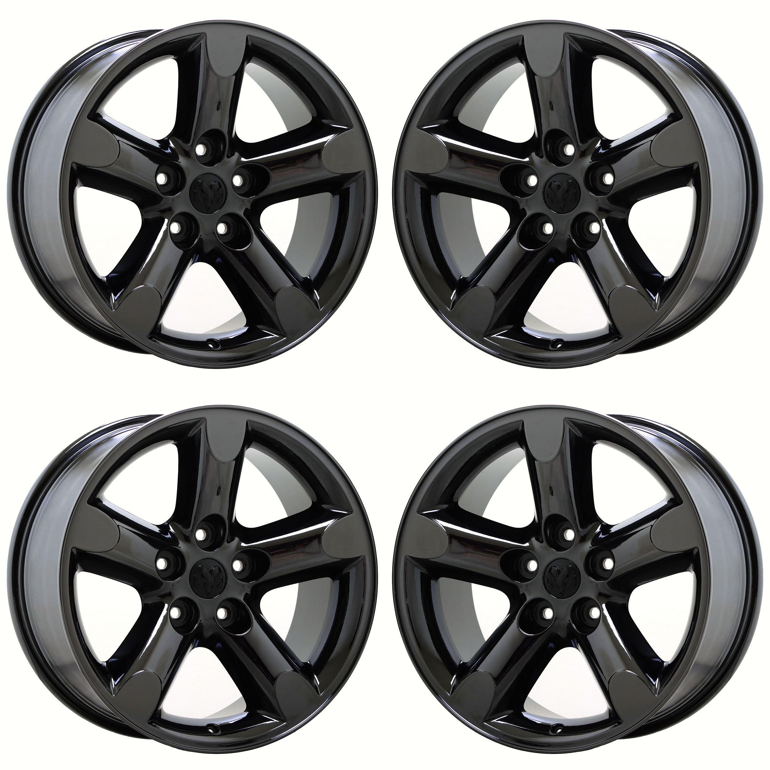 20" Dodge Ram 1500 Truck Black Chrome wheels rims Factory OEM set 2267
