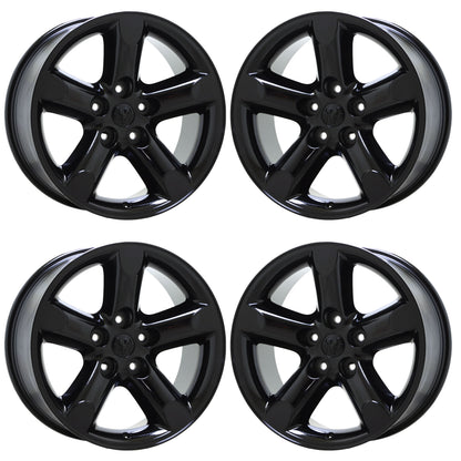 20" Dodge Ram 1500 Truck Gloss Black wheels rims Factory OEM set 2267