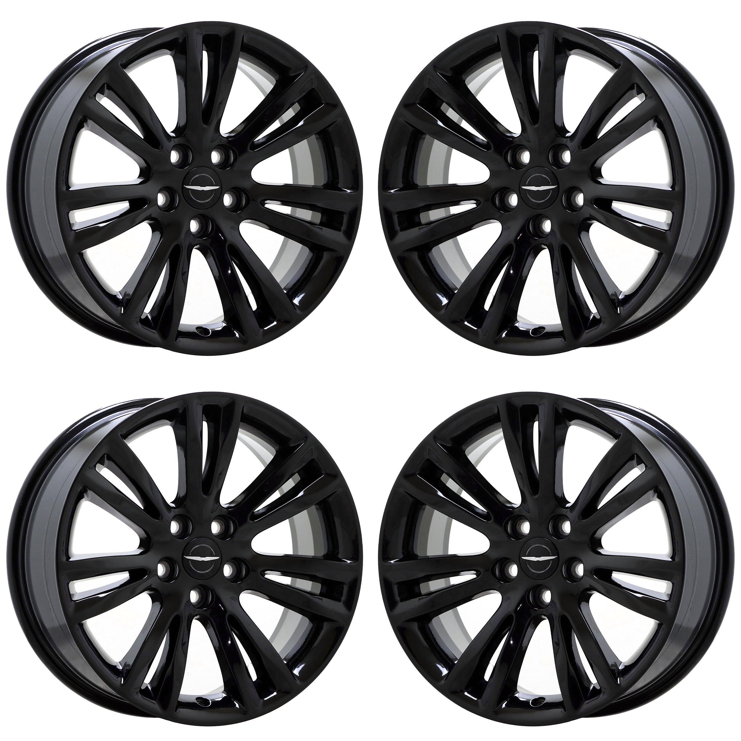 18" Chrysler 300 RWD Gloss Black wheels rims Factory OEM set 2536