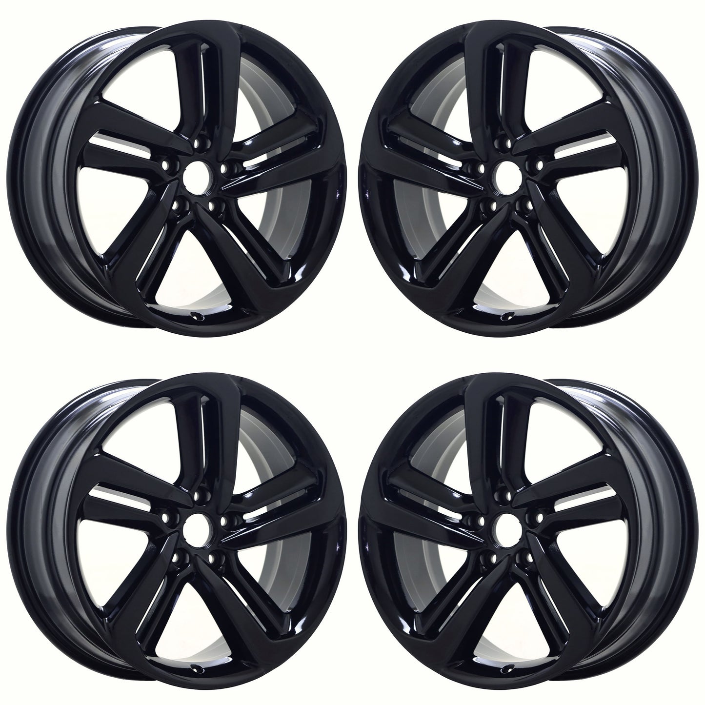 19" Honda Accord Gloss Black wheels rims Factory OEM set 64127 EXCHANGE