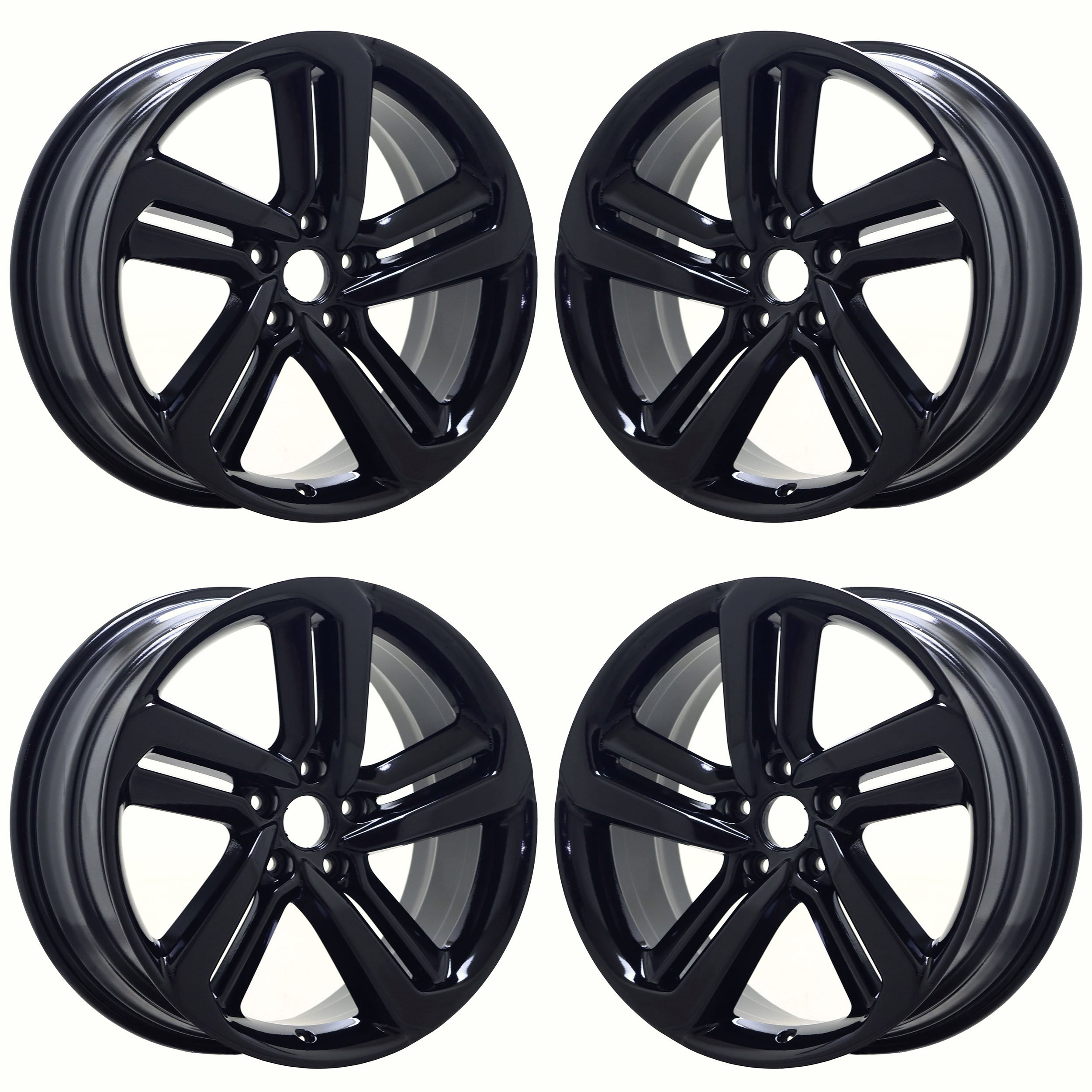 19" Honda Accord Gloss Black wheels rims Factory OEM set 64127 EXCHANGE
