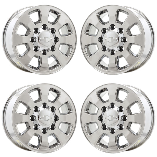 18" Chevrolet Silverado 2500 3500 Bright Chrome wheels rims OEM set 5501
