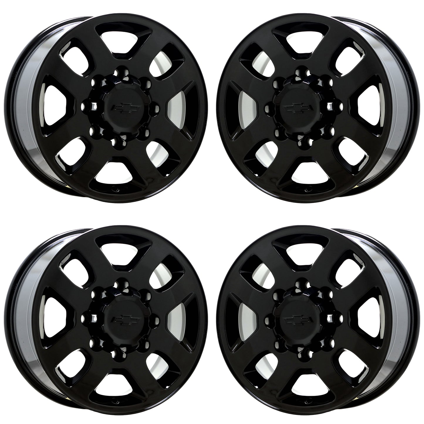 18" Chevrolet Silverado 2500 3500 Gloss Black wheels rims OEM set 5502 EXCHANGE