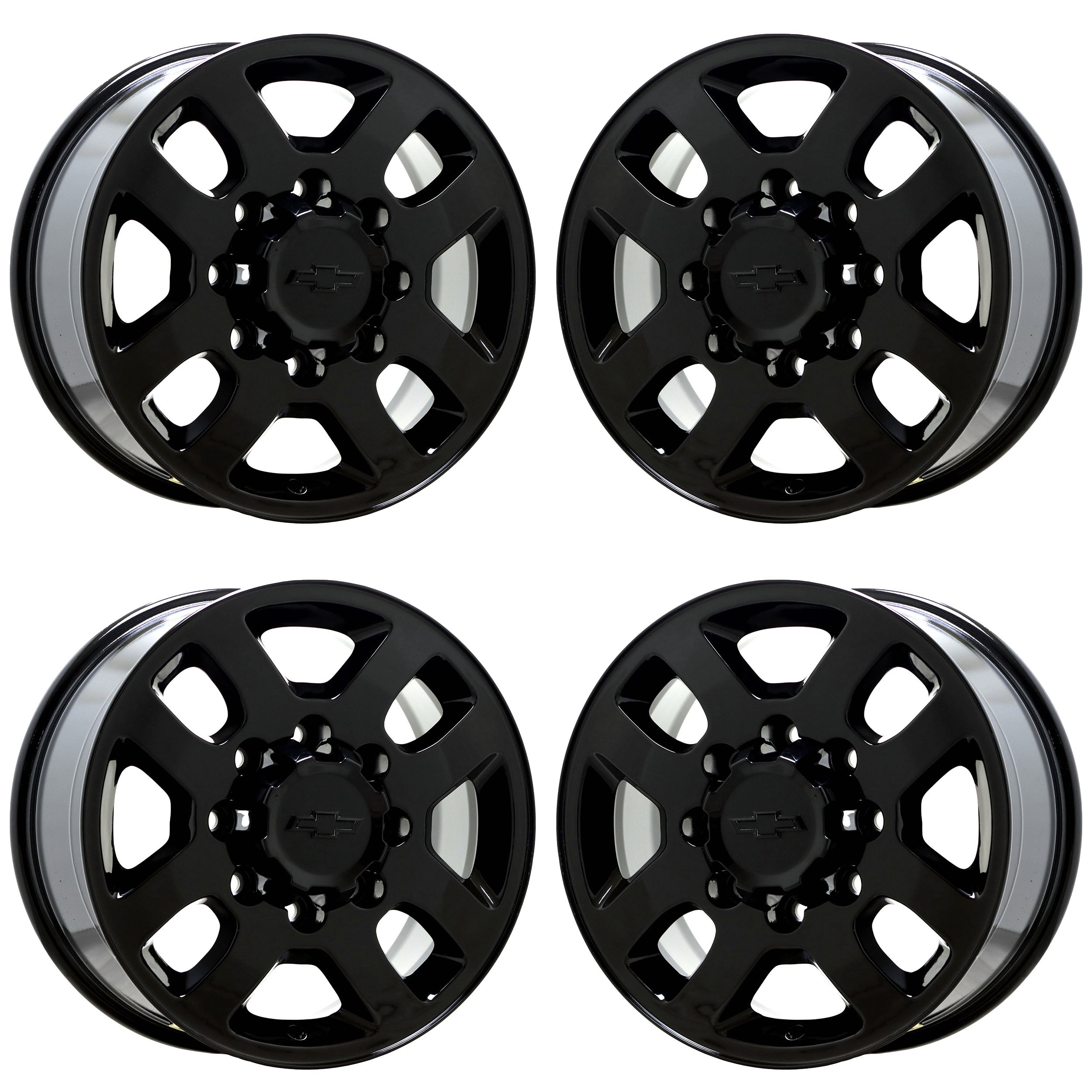 18" Chevrolet Silverado 2500 3500 Gloss Black wheels rims OEM set 5502 EXCHANGE