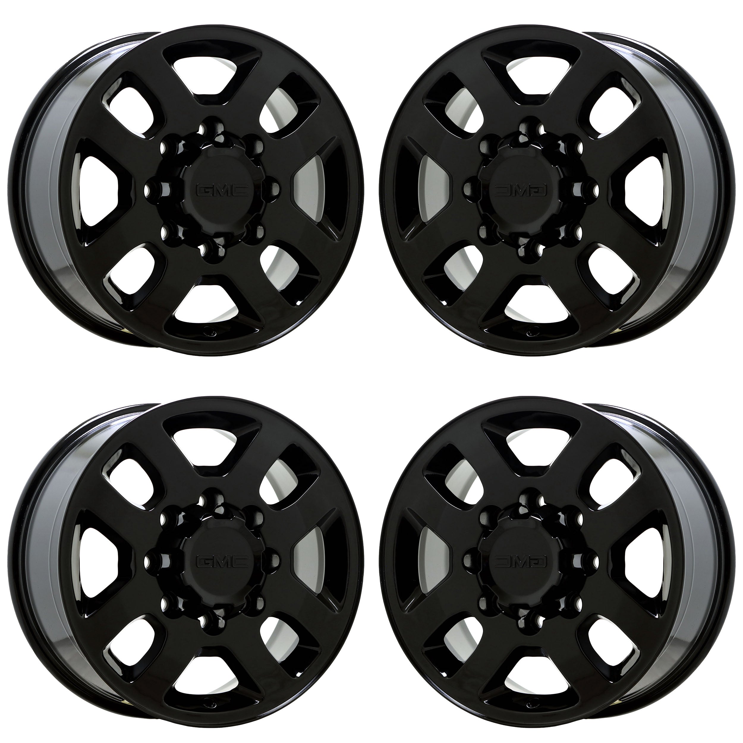 18" GMC Sierra 2500 3500 Gloss Black wheels rims OEM set 4 5502