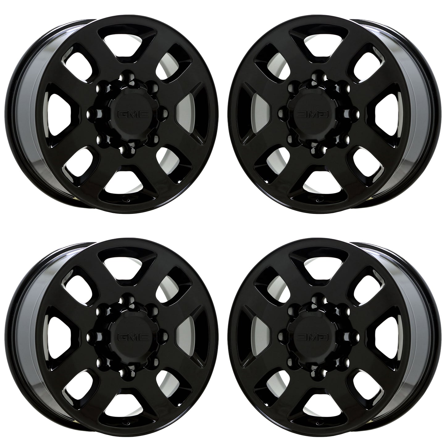 18" GMC Sierra 2500 3500 Gloss Black wheels rims OEM set 4 5502