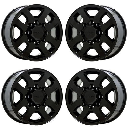 18" GMC Sierra 2500 3500 Gloss Black wheels rims OEM set 4 5502