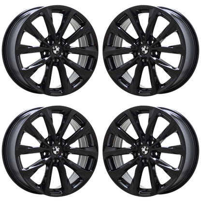 19" BMW X3 X4 Gloss Black wheels rims Factory OEM set 86351 EXCHANGE