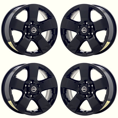 16" Nissan Frontier Xterra Gloss Black wheels rims Factory OEM set 62510