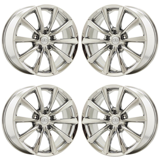 18" Infiniti G37 Q60 Bright Chrome wheels rims Factory OEM set 73742