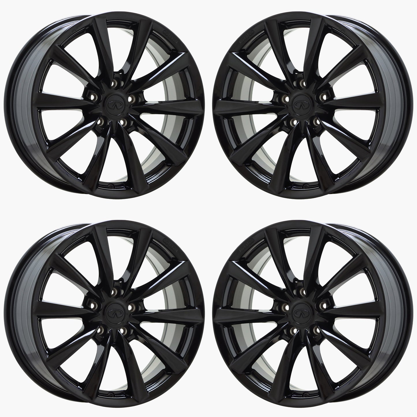 18" Infiniti G37 Q60 Gloss Black wheels rims Factory OEM set 73742