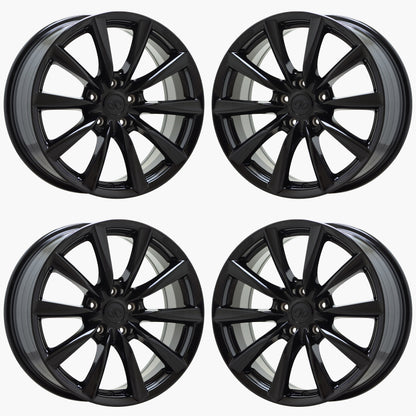 18" Infiniti G37 Q60 Gloss Black wheels rims Factory OEM set 73742