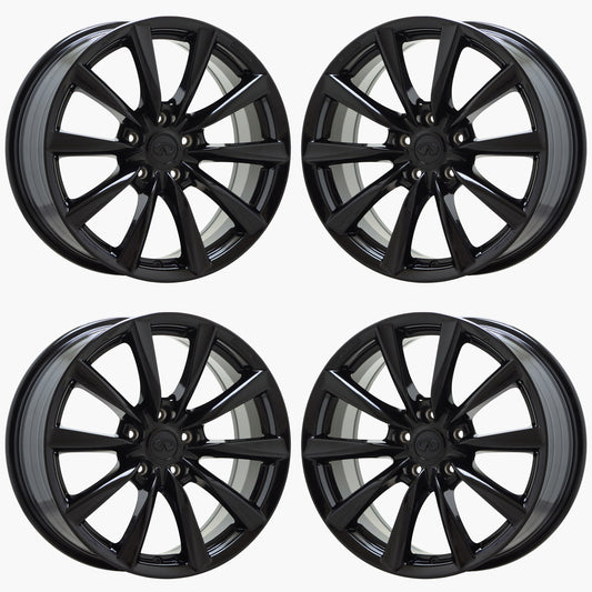 18" Infiniti G37 Q60 Gloss Black wheels rims Factory OEM set 73742