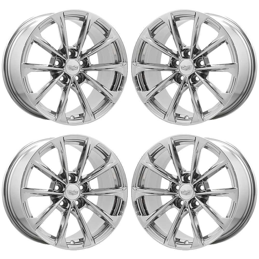 18" Cadillac CT4-V BlackWing ATS-V Bright Chrome Wheels Factory OEM 14051 14052