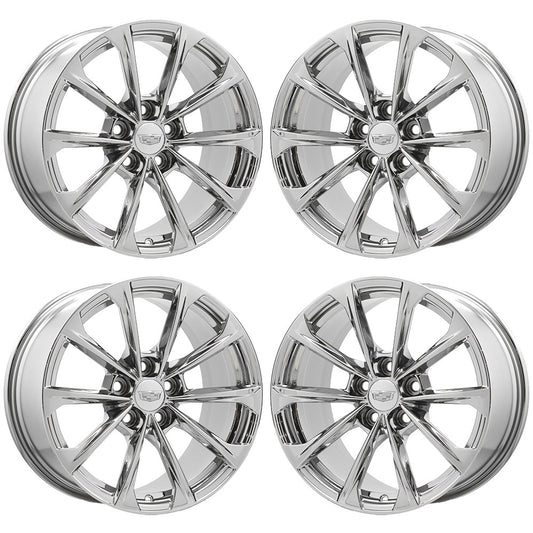18" Cadillac CT4-V BlackWing Bright Chrome Wheels Factory 14051 14052 EXCHANGE